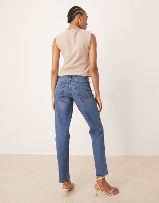 Gina Tricot Tall - Jeans dritti slim blu lavaggio scuro, 2 di 5