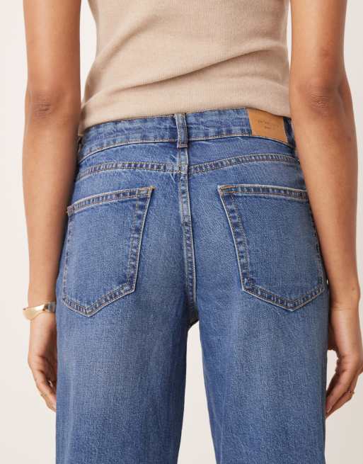 Gina Tricot Tall - Jeans dritti slim blu lavaggio scuro, 4 di 5