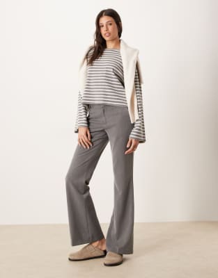 Gina Tricot Tall - Locker geschnittene Hose in meliertem Grau