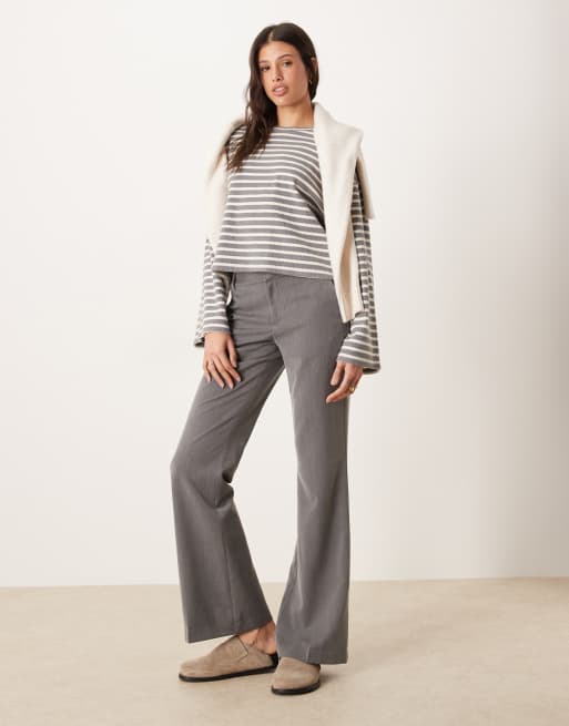 Gina Tricot Tall relaxed pants in grey melange 