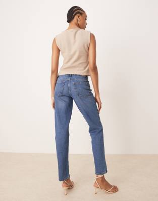 Gina Tricot Tall Slim Fit Straight Leg Jeans In Blue