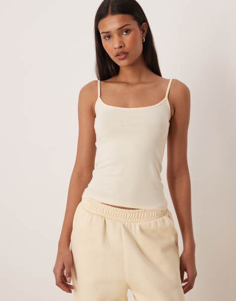 Gina Tricot tank top in buttermilk yellow - view 1