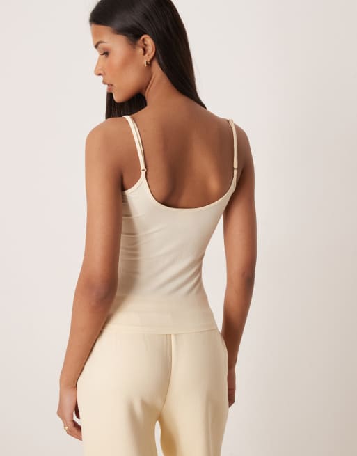 Gina Tricot tank top in buttermilk yellow, 4 of 4
