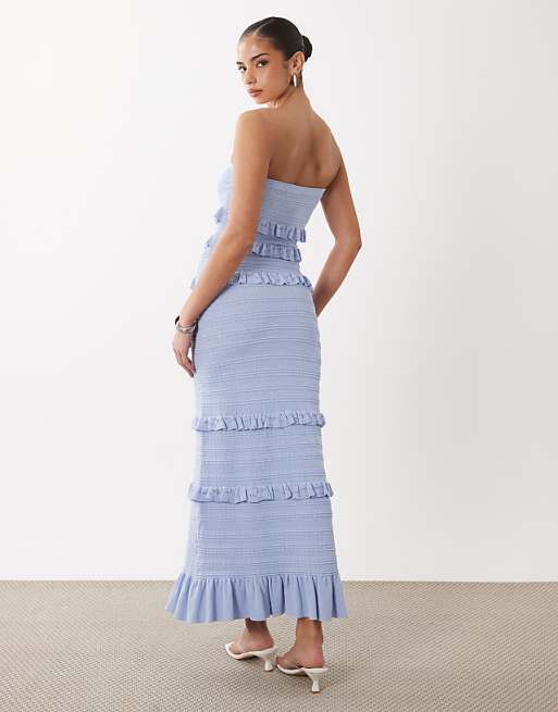 gina ruched frill maxi dress TRICOT - Lace - Women - Polyester/Spandex - XL Perfect for special occasions or elegant evenings out Allover frill maxi dress -