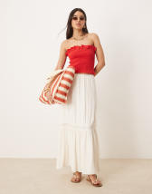 Weekday Millie linen mix mini skirt in off-white