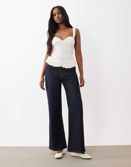 Gina Tricot - Top a corsetto in pizzo bianco, 3 di 4