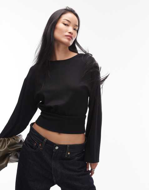 Gina Tricot - Top a maniche ampie nero - view 1