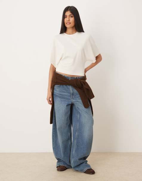 Gina - Tricot - Top a maniche corte stretto in vita bianco - view 1