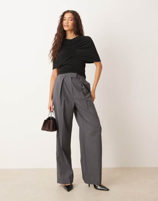Gina Tricot - Top arricciato nero a maniche corte stile mantella, 3 di 4