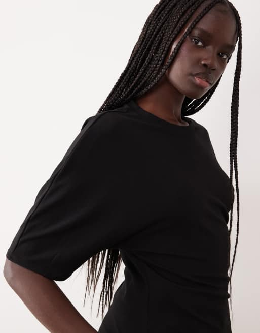 Gina Tricot - Top asymétrique à manches courtes - Noir, 4 de 4