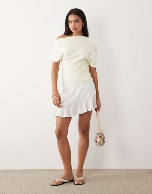 Gina Tricot - Top asymétrique doux - Jaune beurre, 3 de 4