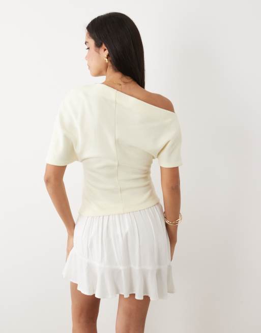 Gina Tricot - Top asymétrique doux - Jaune beurre, 4 de 4