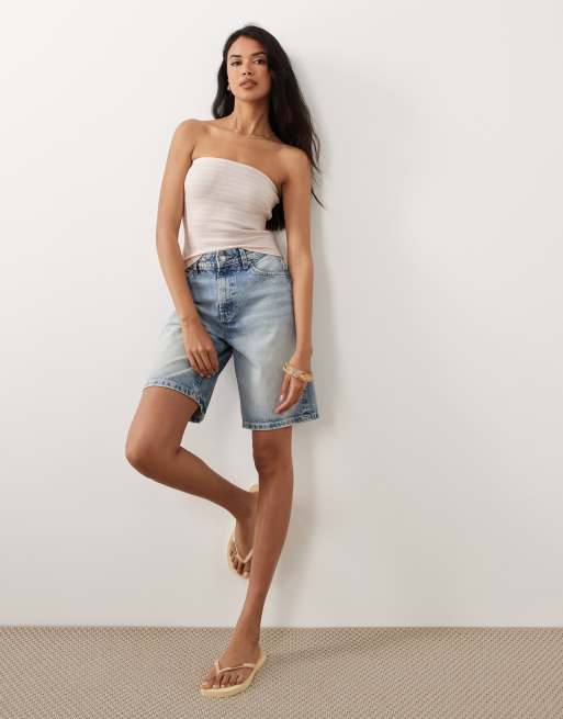 Gina Tricot - Top bustier ultra-stretch à rayures - Rose et jaune, 2 de 4