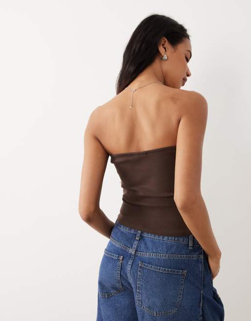 Gina Tricot - Top bustier ultra-stretch - Marron, 4 de 4