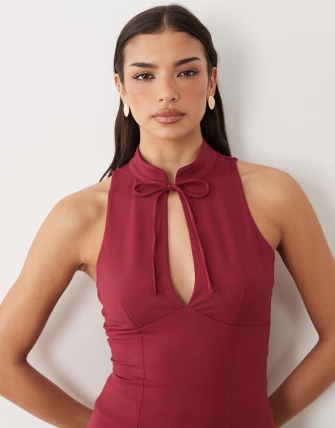 Gina Tricot - Top color bordeaux con apertura a goccia - view 1