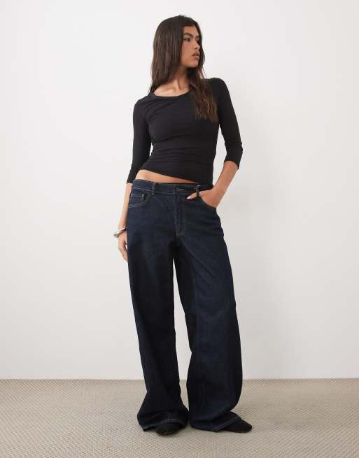 Gina Tricot top con scollo a V e maniche a tre quarti in pizzo nero, 3 di 4