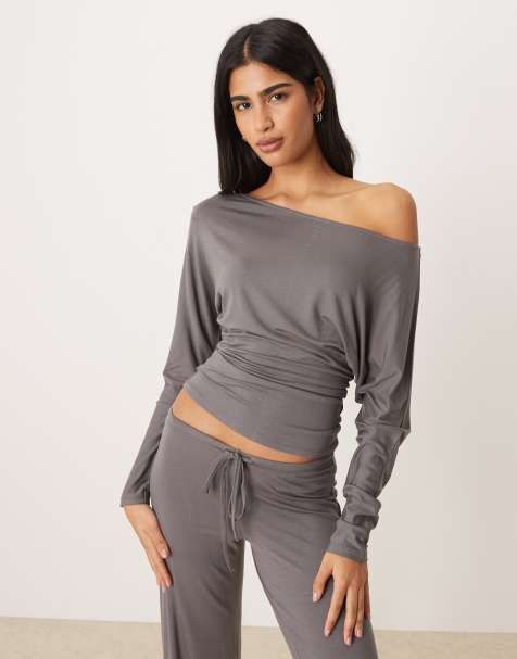 Gina Tricot - Top d'ensemble confort ample doux - Gris taupe - view 1