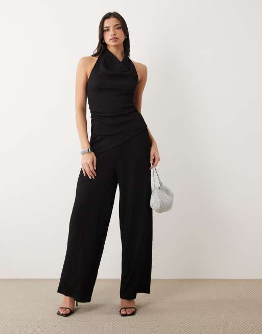 Gina Tricot - Top d'ensemble texturé coupe asymétrique à dos nu - Noir, 2 de 4
