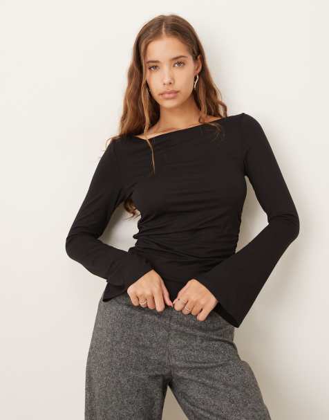 Gina Tricot - Top doux à encolure bateau - Noir - view 1