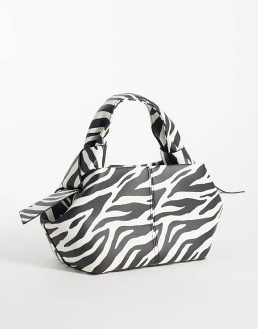 Gina Tricot top handle crossbody bag in black and white zebra print , 4 of 4
