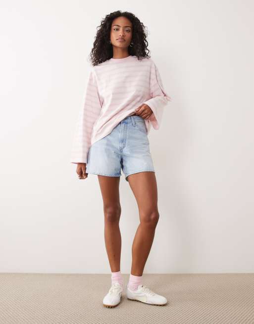 Gina Tricot - Top manches longues à rayures - Rose pastel, 3 de 4