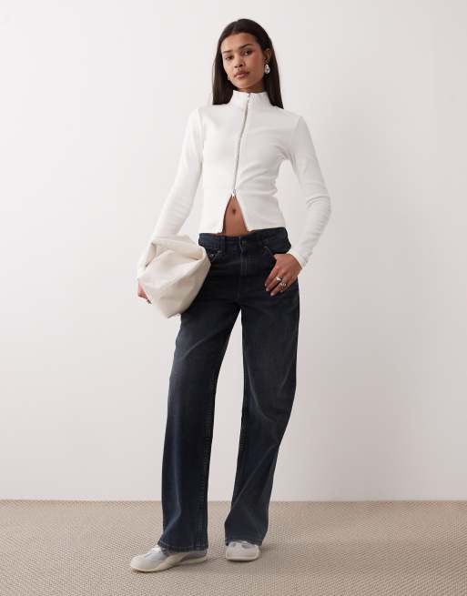 Gina Tricot - Top met tweewegsrits in wit, 3 van 4