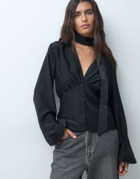 Gina Tricot top pañuelo negro - view 1