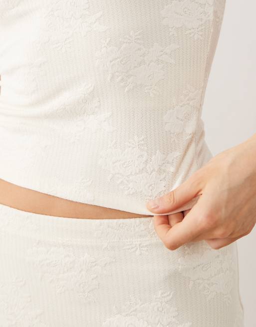 Gina Tricot - Top sans manches d'ensemble en dentelle transparente - Crème, 2 de 4