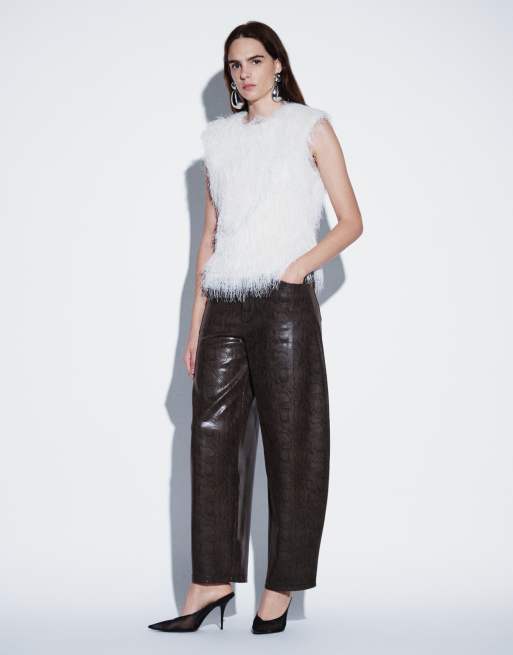Gina Tricot top sans manches duveteux blanc cassé, 2 de 4