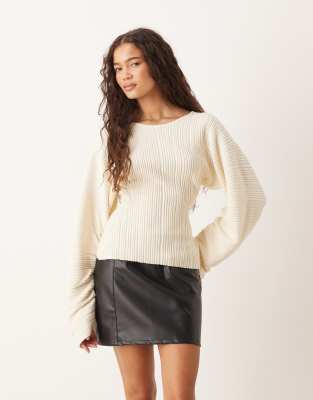 Gina Tricot - Top sculpté en maille - Crème-Blanc