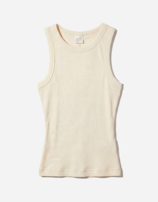 Gina Tricot - Top senza maniche slim a coste giallo latticello, 5 di 11