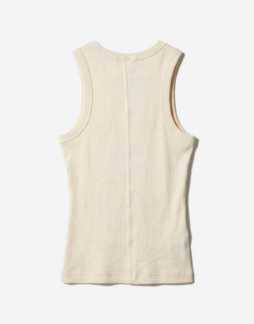 Gina Tricot - Top senza maniche slim a coste giallo latticello, 6 di 11