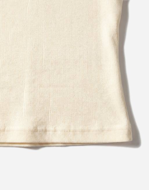 Gina Tricot - Top senza maniche slim a coste giallo latticello, 7 di 11