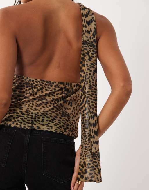 Gina Tricot top z dekoltem typu halter i wzorem leo, 4 z 4