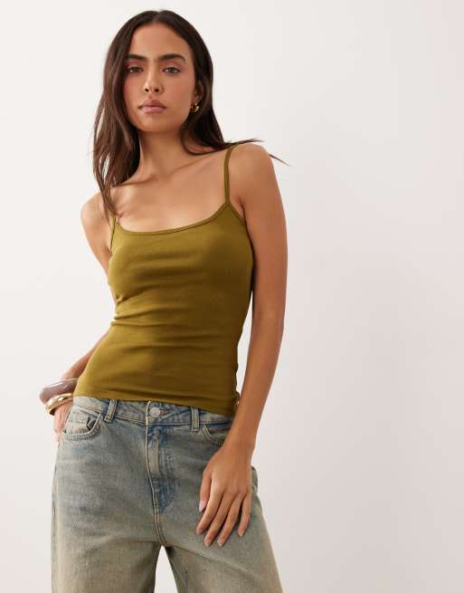 Gina Tricot Trägertop in Olivgrün, 2 von 4