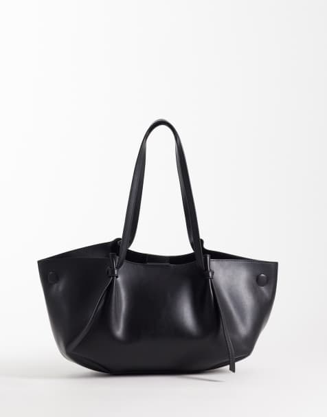 Gina Tricot – Tragetasche in Schwarz mit langen Henkeln - view 1