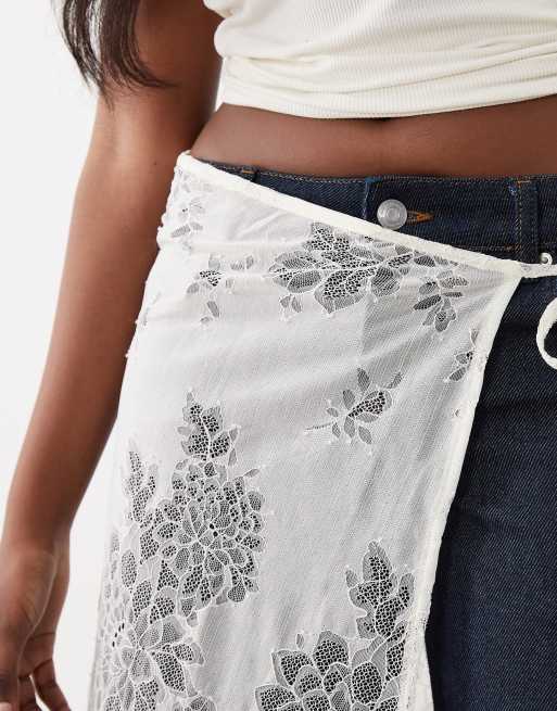 Gina Tricot – Überwurfrock aus Spitze in Wollweiß, 5 von 5