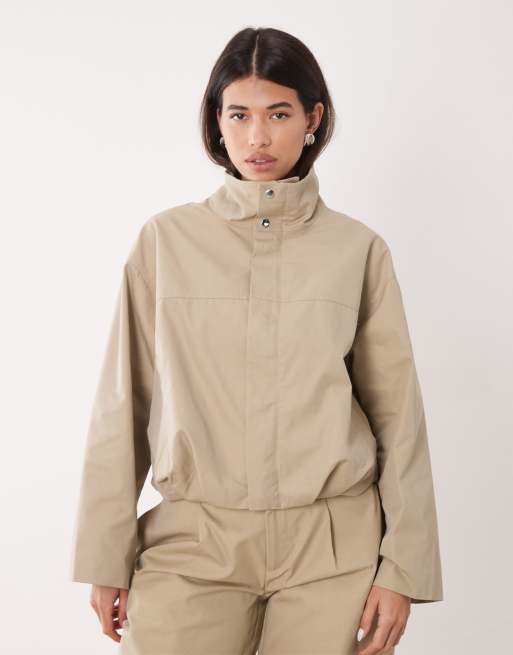 Gina Tricot - Veste courte d'ensemble à col montant - Beige kaki, 4 de 4