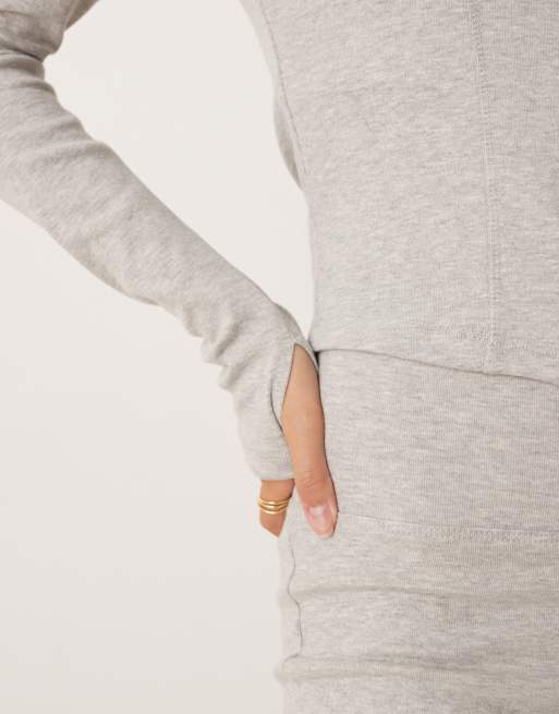 Gina Tricot - Veste de sport d'ensemble effet sculptant à fermeture éclair - Gris clair, 4 de 4