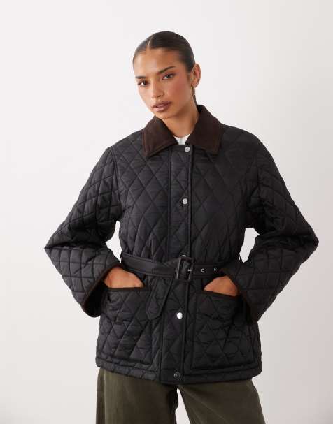 Gina Tricot veste matelassée avec ceinture noire - view 1