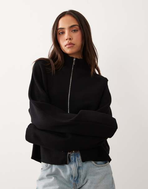 Gina Tricot - Veste zippée en maille - Noir - view 1