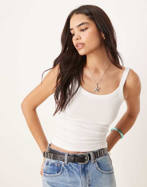 Gina Tricot – Vit, ribbad topp - view 1