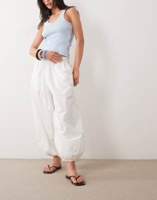 Gina Tricot Wide Balloon Pants In White