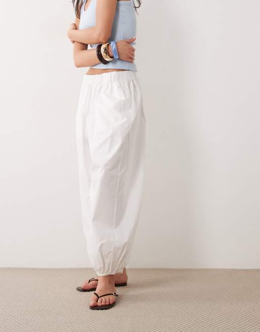 Gina Tricot wide balloon pants in white, 2 of 5