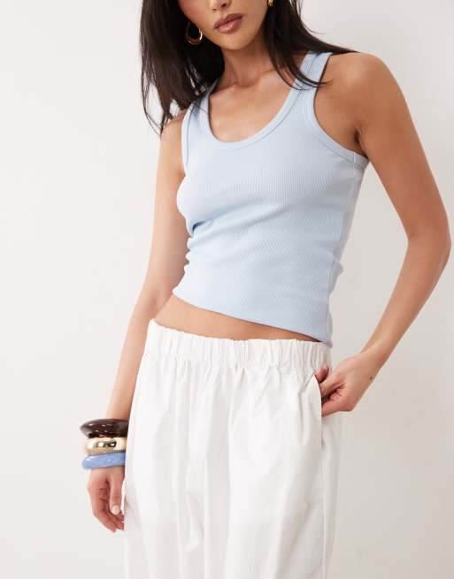 Gina Tricot wide balloon pants in white, 3 of 5