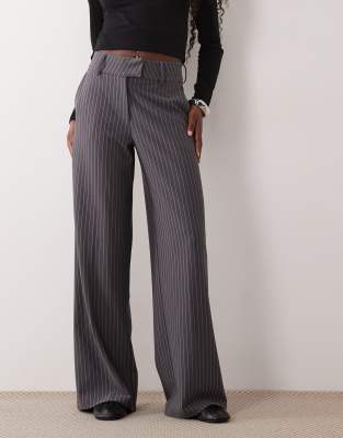 Gina Tricot Wide Leg Jersey Pants In Gray