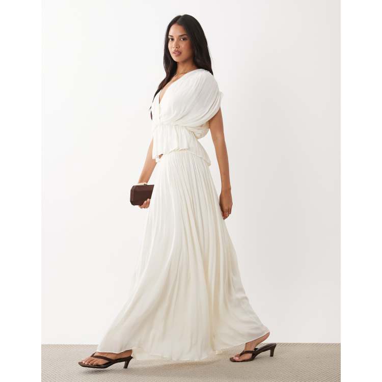 Gina Tricot wide sheer maxi skirt in white - part of a set | ASOS