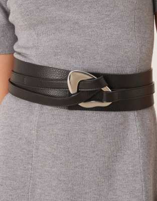 Gina Tricot Wide Statement Belt In Brown