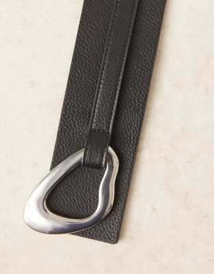 Gina Tricot Wide Statement Belt In Brown