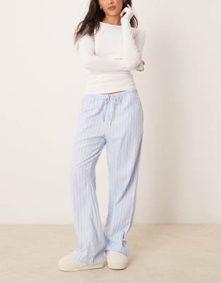 GINA TRICOT Gina Tricot woven stripe lounge pyjama trouser pants in blue stripe